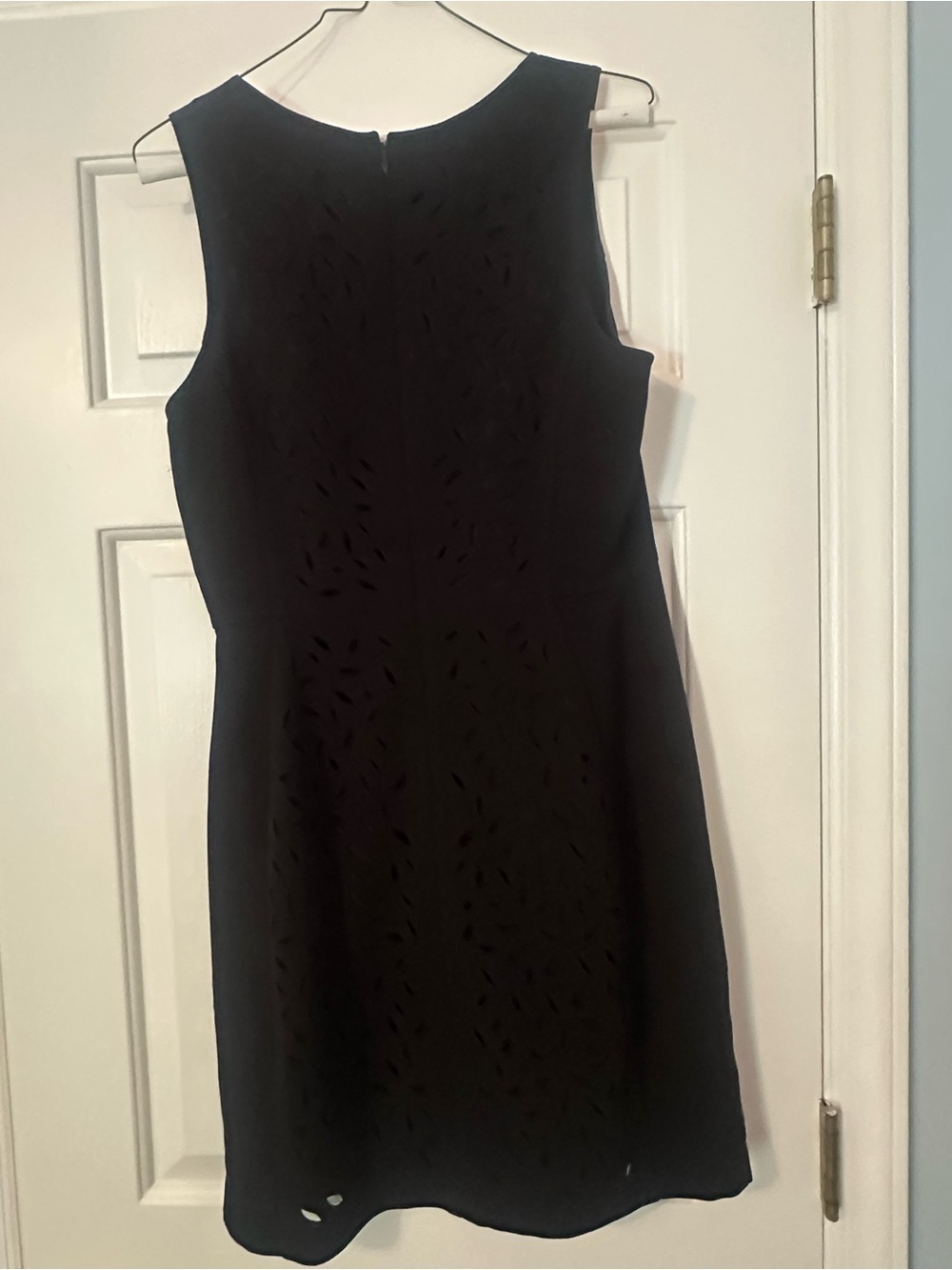 Banana Republic Black Sleeveless Laser-Cut Midi Dress